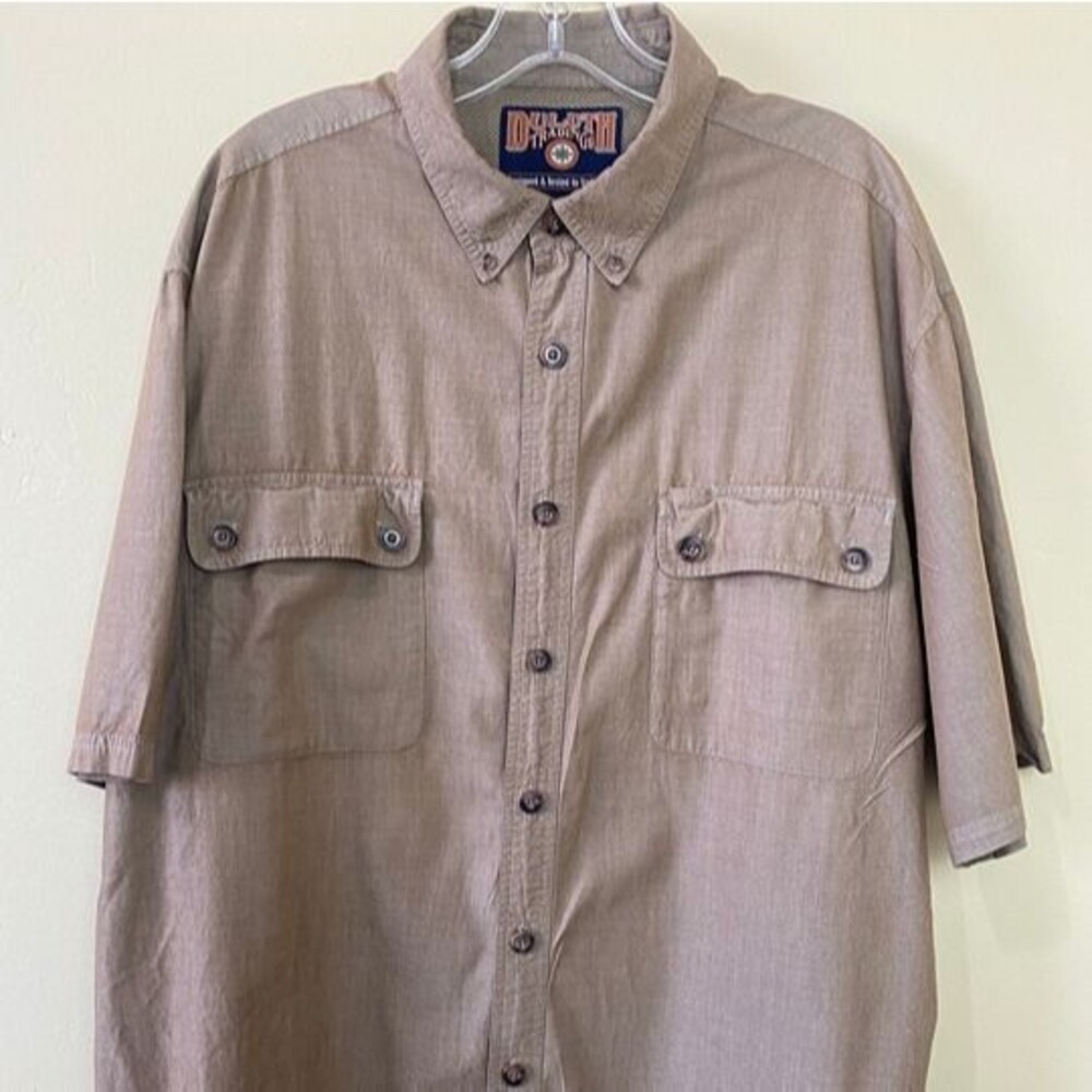 Duluth Trading Co Vented Fishing Shirt Short Sleeve Brown Mens Size XL